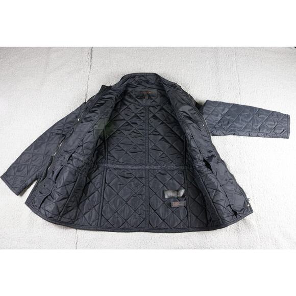 Coach Quilted Jacket Womens Small Black Diamond Puffer Zip Up Button - Picture 3 of 8